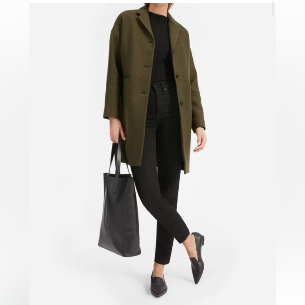 Everlane Rewool Cocoon Coat in Peat NWT